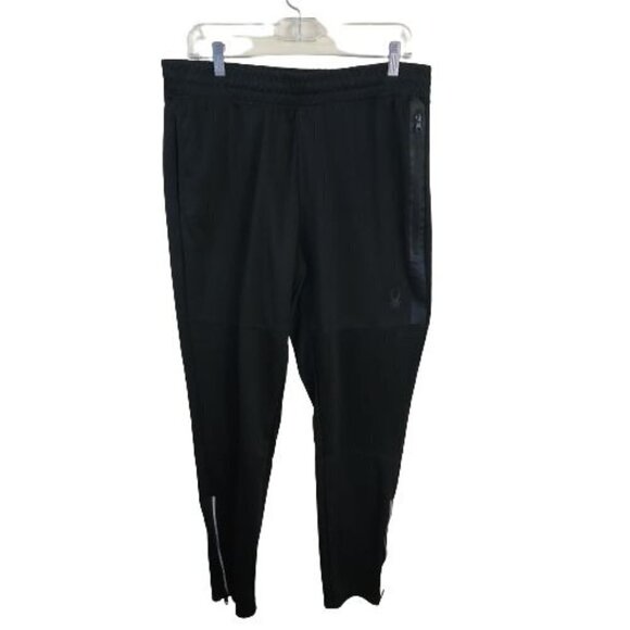 Spyder PROWEB Black Ankle Zip Track Pants Size M - Picture 2 of 8